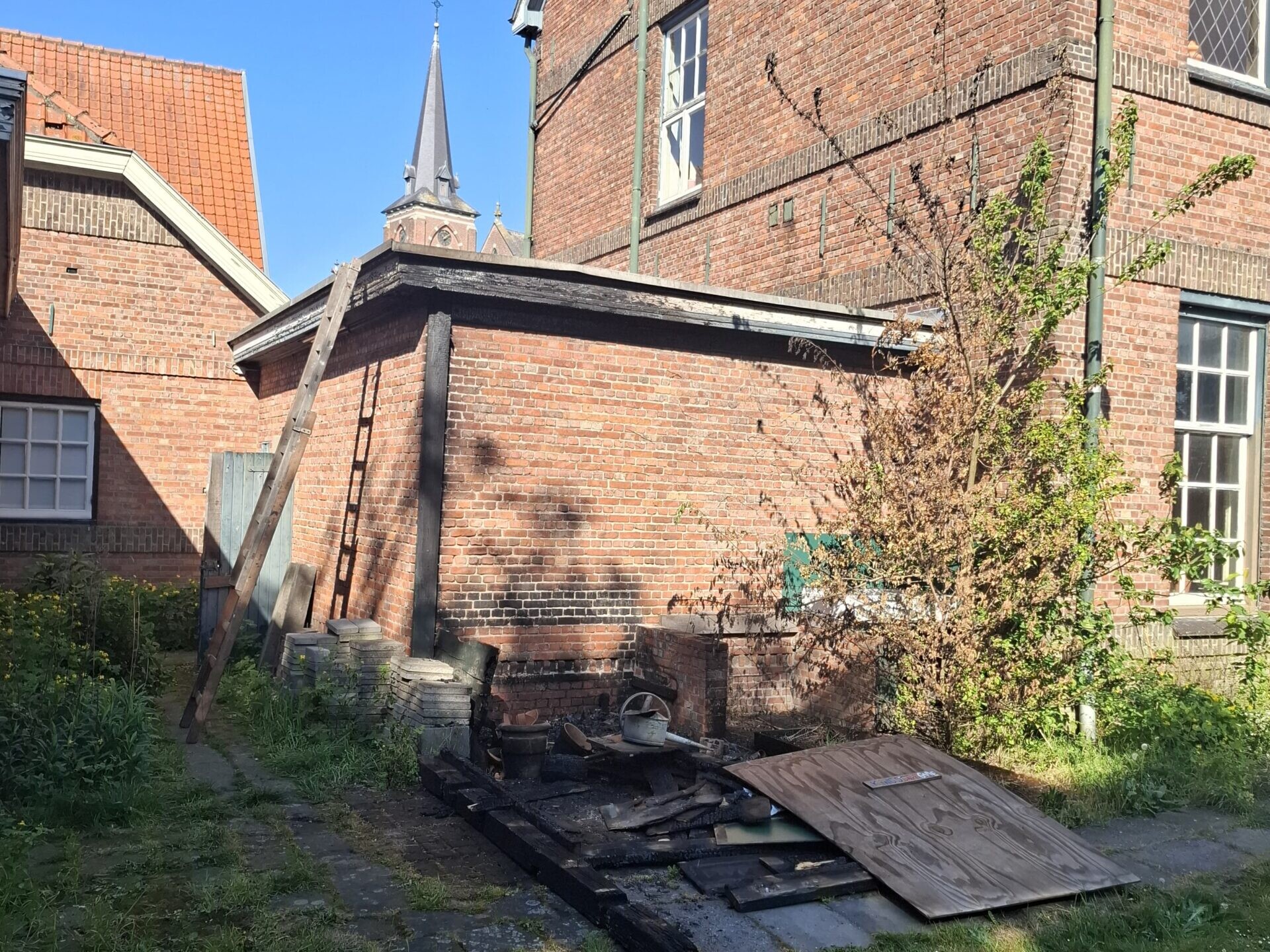 Brandschade zichtbaar